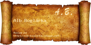 Alb Boglárka névjegykártya