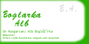 boglarka alb business card